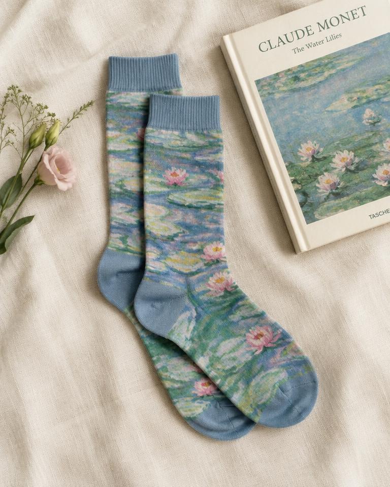 Atelier Monet Museum Sock, women's artistic winter statement sock