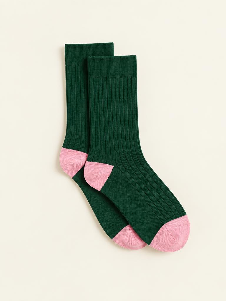 The Contrast socks, contrast heel and toe.