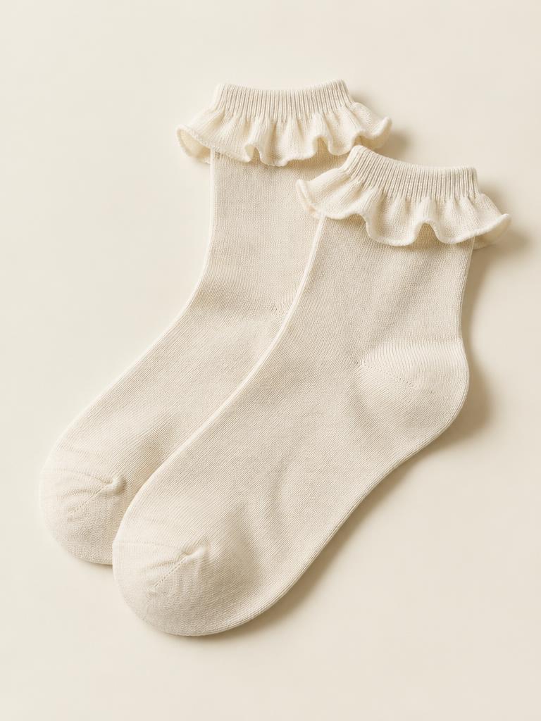 The Frill socks, ribbed cotton with a soft frilly cuff.